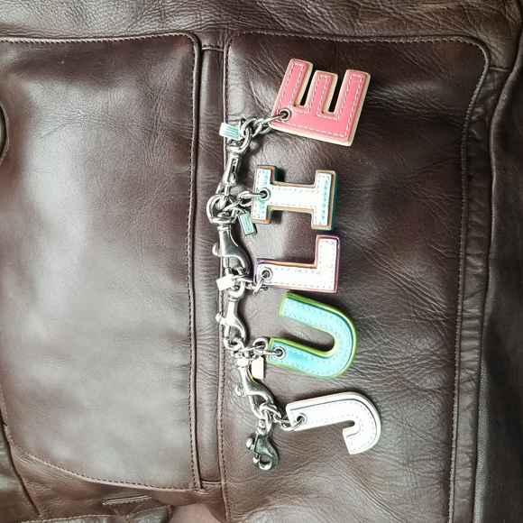Coach Accessories Coach Leather Bagkey Fobs Initials Poshmark